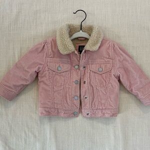 GAP Pink and Cream Jacket with Sherpa Collar